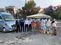 HAREM'DE KURULAN İSTASYONDA TİCARİ ARAÇLARA DEZENFEKTE İŞLEMİ YAPILDI HAREM'DE KURULAN İSTASYONDA TİCARİ ARAÇLARA DEZENFEKTE İŞLEMİ YAPILDI